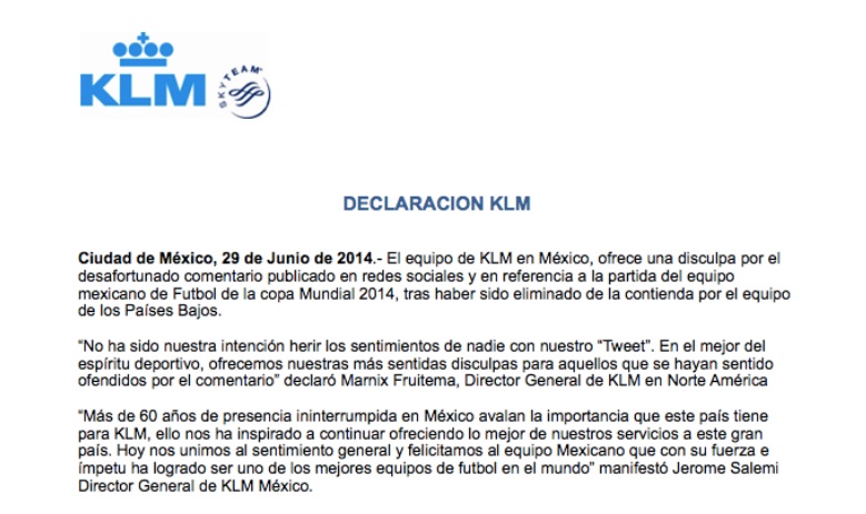 Carta KLM
